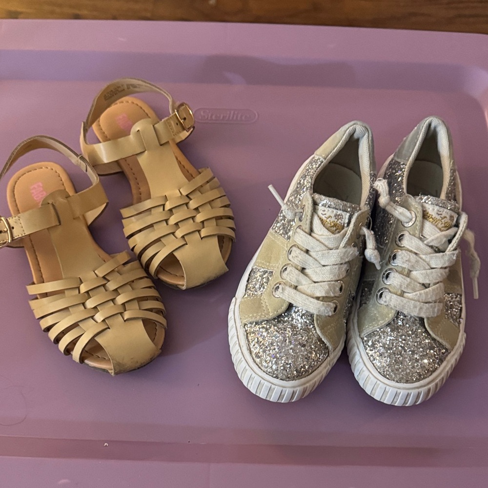 Stylish Kids Sandals and Glitter Sneakers Set size 13